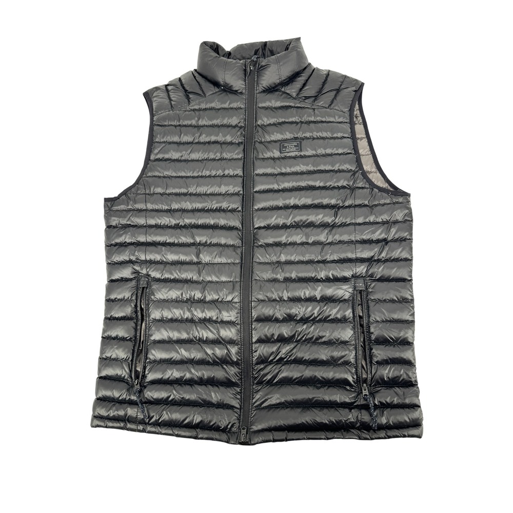 Abercrombie & Fitch Puffer Vest Men Medium Black Quilted Mock Neck Down Fill
